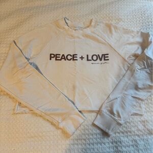 Spiritual Gangster Cream Sweatshirt with Peace + Love Graphic